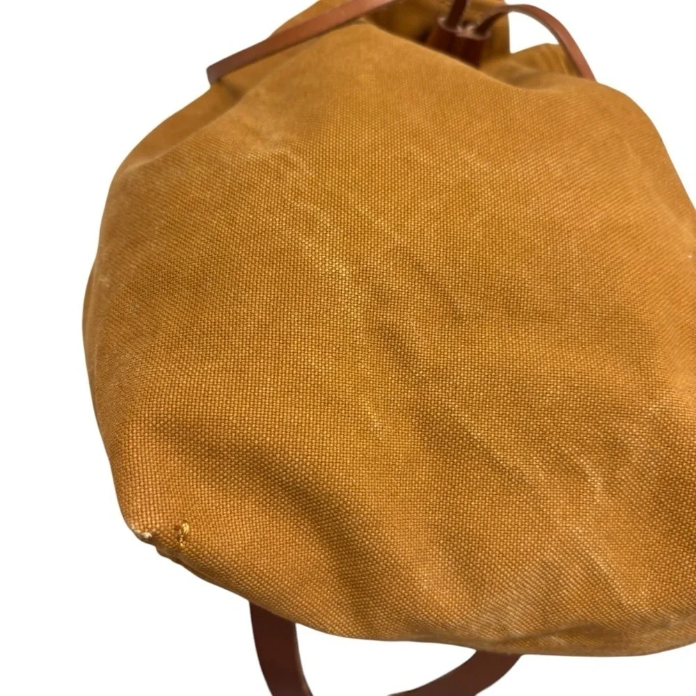 MADEWELL Brown Canvas SOMERSET Drawstring Leather Strap Backpack - Picture 7 of 10